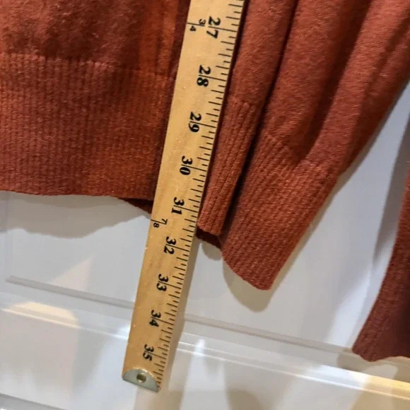 Eddie Bauer Sweater Mens 2XL Brown Cotton Cashmere V Neck Knit Pullover Classic - Picture 5 of 6